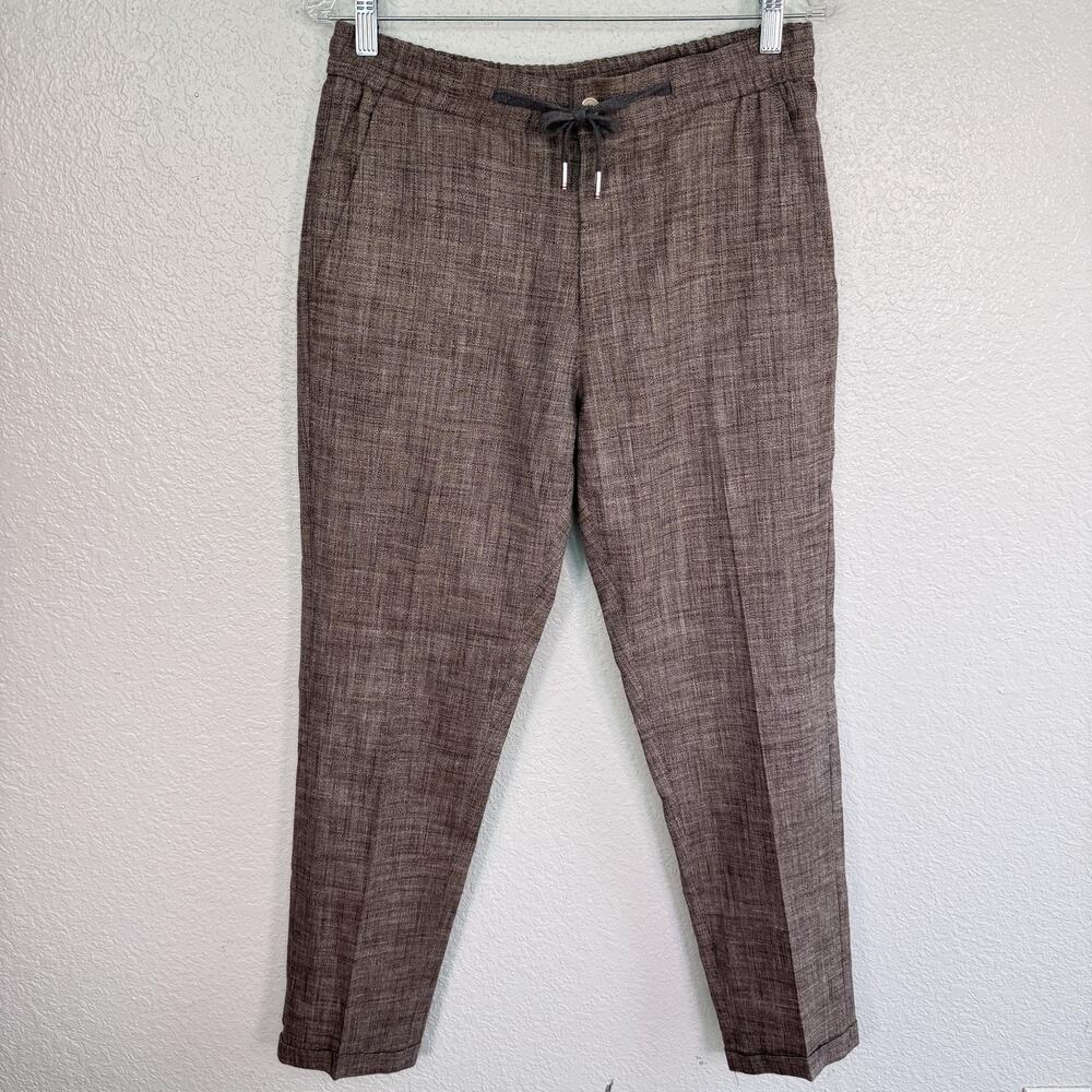 Marco Pescarolo Caracciolo Trouser Pants Mens 34 US Brown Tweed Drawstring IT 50